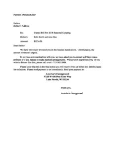 Demand Letter For Payment from www.wisconsincampgrounds.com